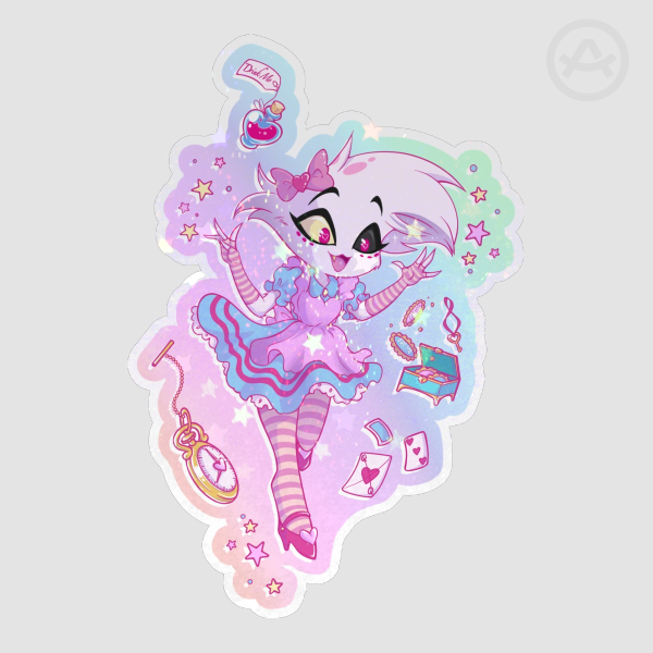 Angel in Wonderland Holo Sand Die Cut Sticker (5”)