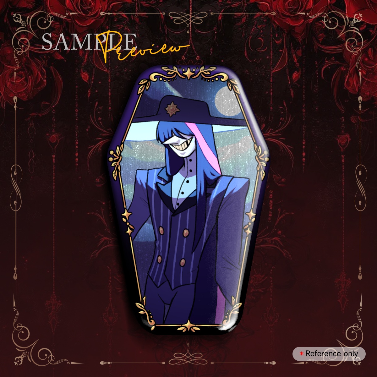 Pinstripe Coffin Pin