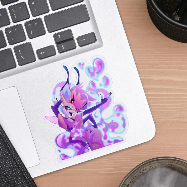 Queen Bee Holo Heart Die Cut Sticker (4”)