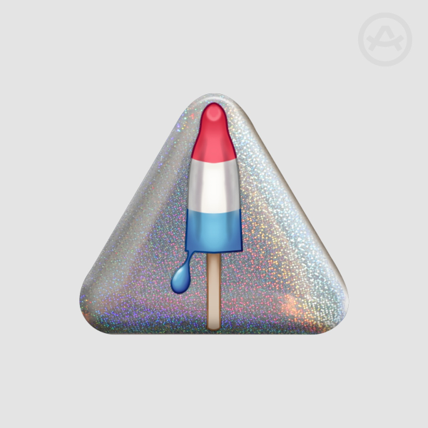 Bomb Popsicle Triangular Glitter Badge