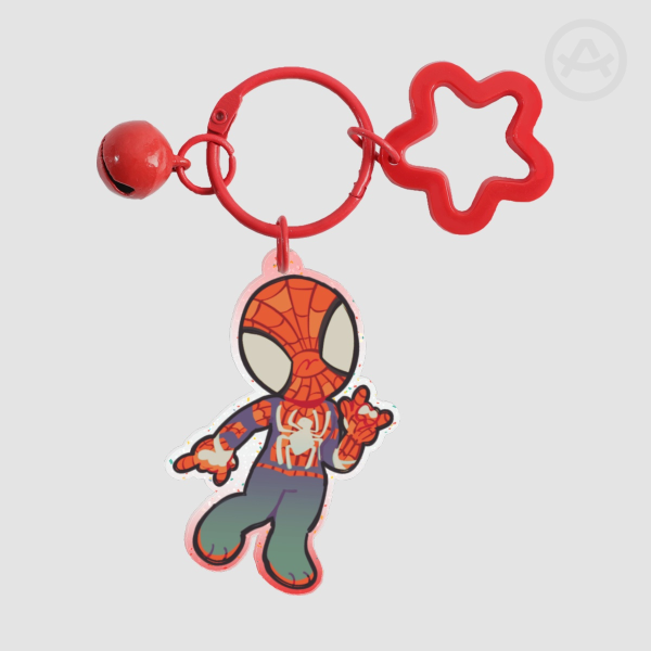 SPIDERMAN GLITTER KEYCHAIN