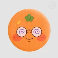 PEACHDOG - OTAORANGE PLUSH BADGE (5.8cm plush pin-back badge)