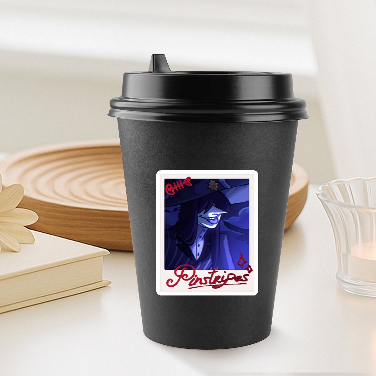 Pinstripe Autographed Polaroid Sticker B