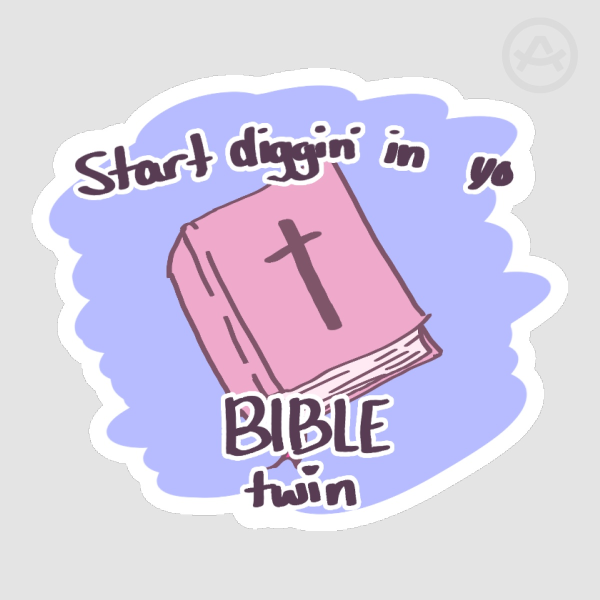 Pink Bible Meme Sticker