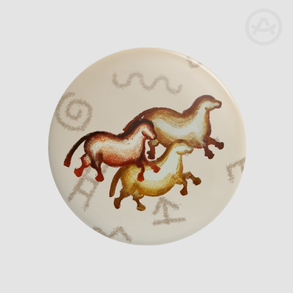 Prehistoric Cave Painting Horse [Button Pin]