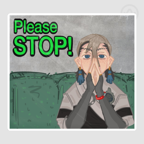 Zanka ‘please stop’ sticker