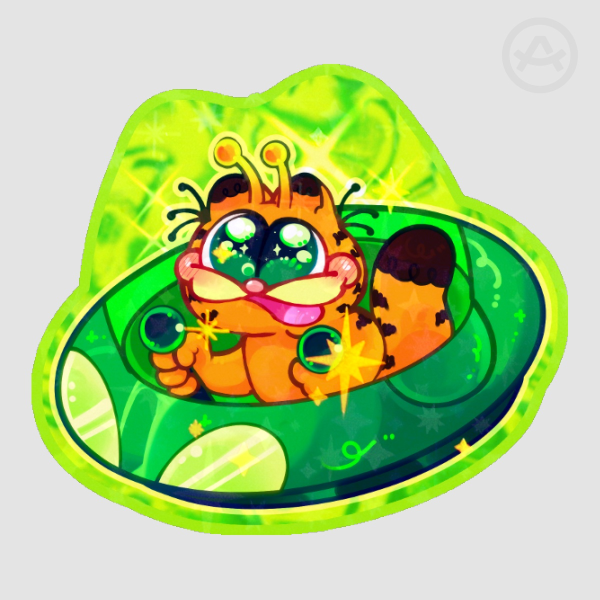 Alien garfield sticker