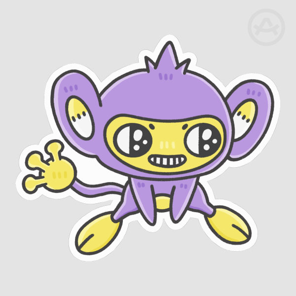 Aipom Nonbinary Pride Sticker