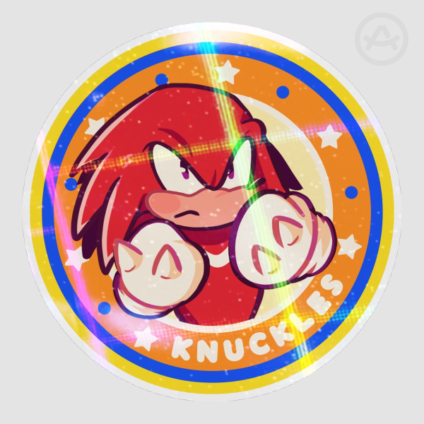 Knuckles holo sticker