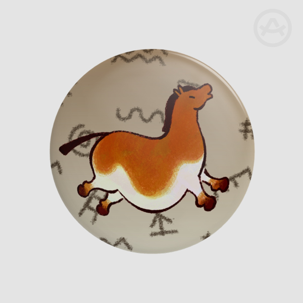 Prehistoric Cave Painting Horse [Button Pin]