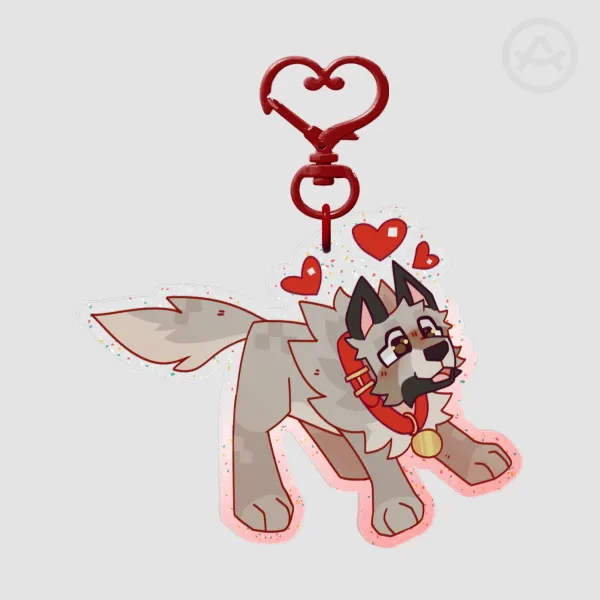 Minecraft wolf keychain