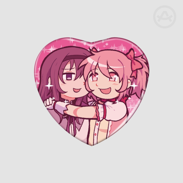 MadoHomu Heart Shape Badge