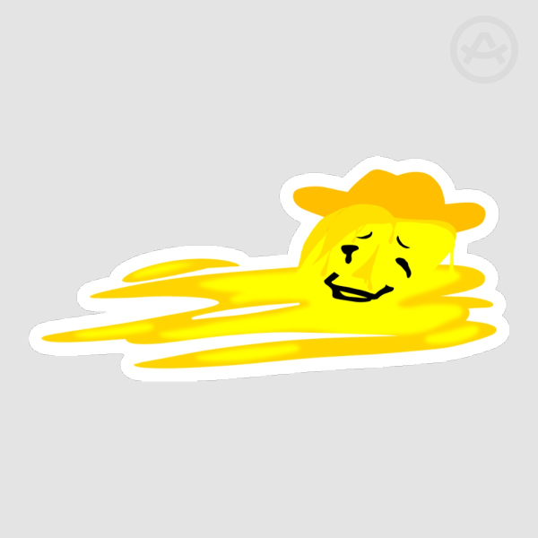 [Melted yellow] die-cut sticker