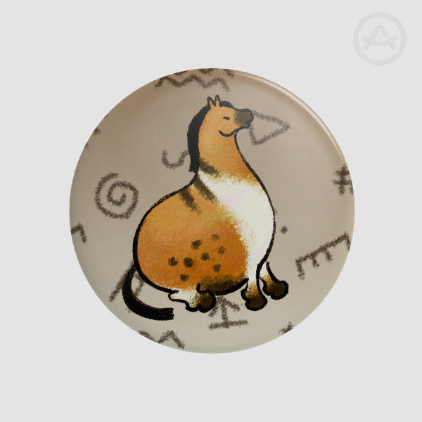 Prehistoric Cave Painting Horse [Button Pin]