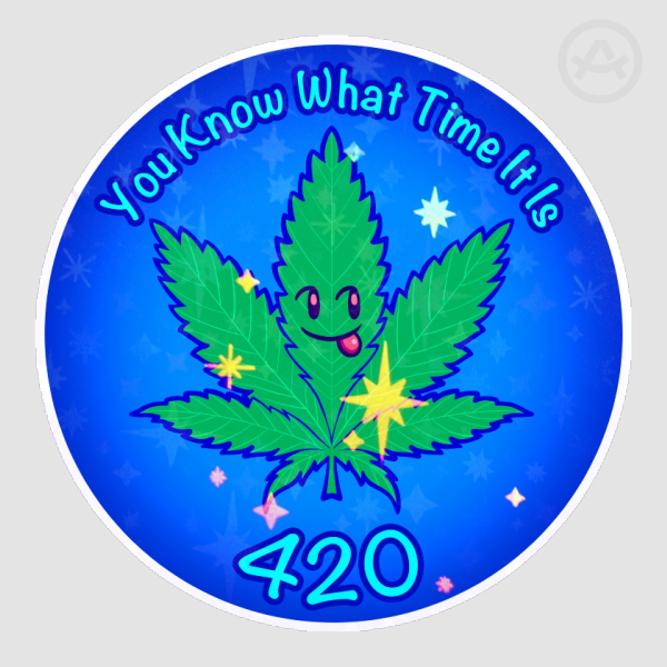 420 Sticker Holographic Stars (2.5 Inches)