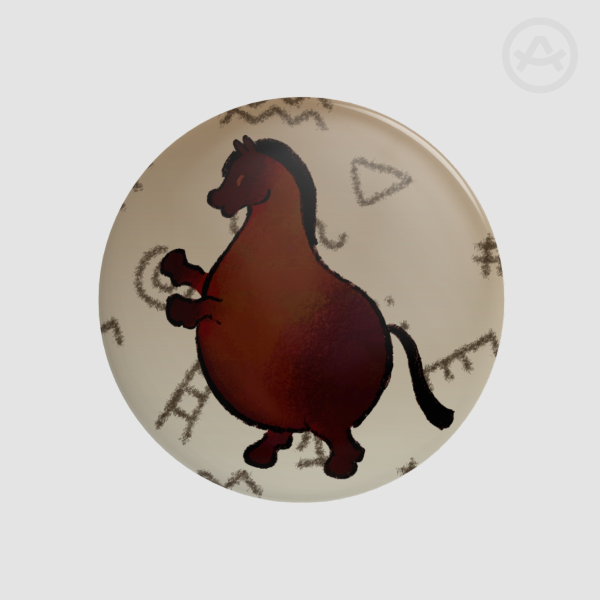 Prehistoric Cave Painting Horse [Button Pin]