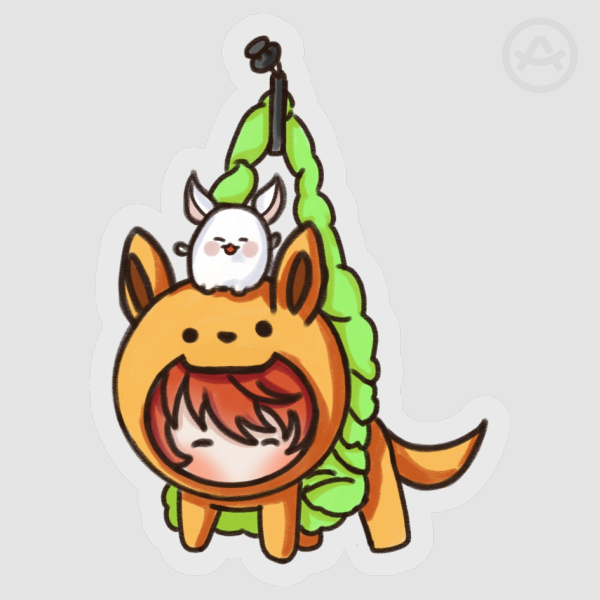 Chibi hanging onesie: Haru & Peekaboo
