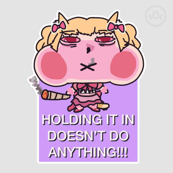 Lisciafael Fantome “Holding It In” Text Sticker
