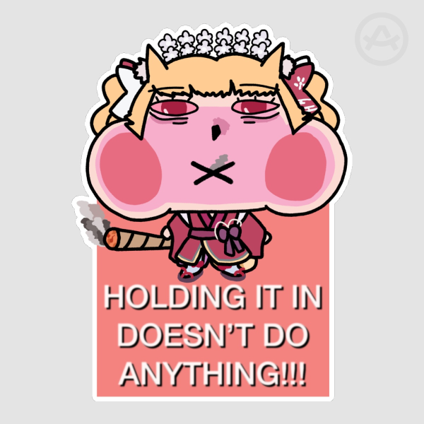 Lisciafael Fantome “Holding It In” Text Sticker