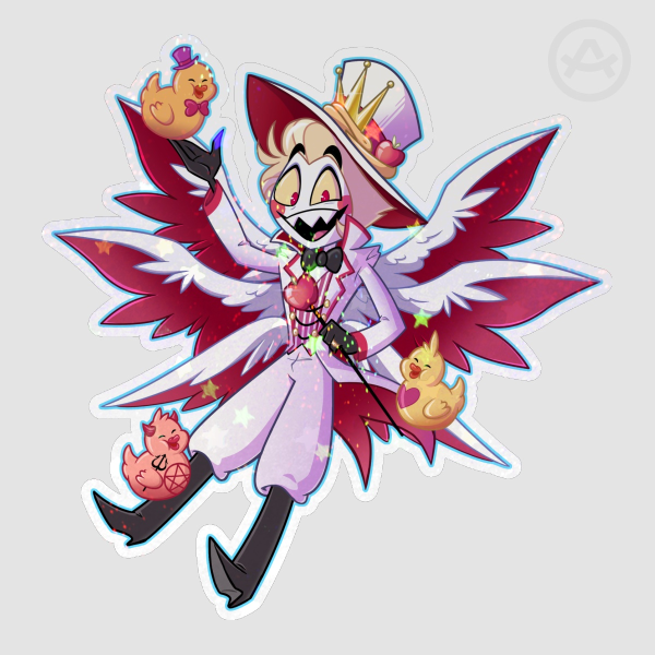 Hell’s Greatest Dad Lucifer Holo Sand Star Die Cut Sticker (5”)