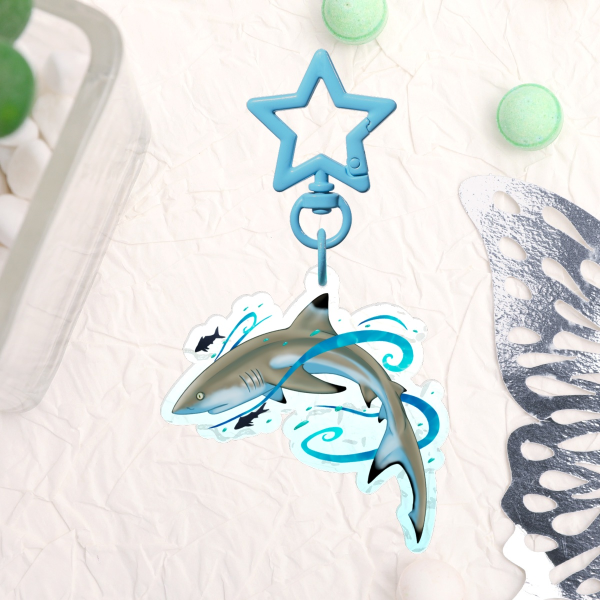 Black tip shark Acrylic Keychain