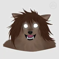 werewolf woman head sticker v2