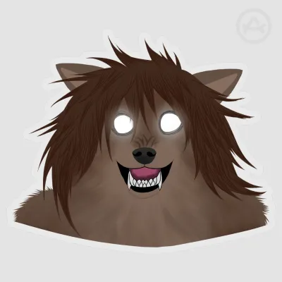 werewolf woman head sticker v2