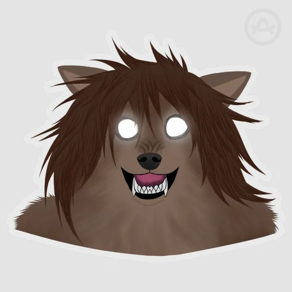 werewolf woman head sticker v2