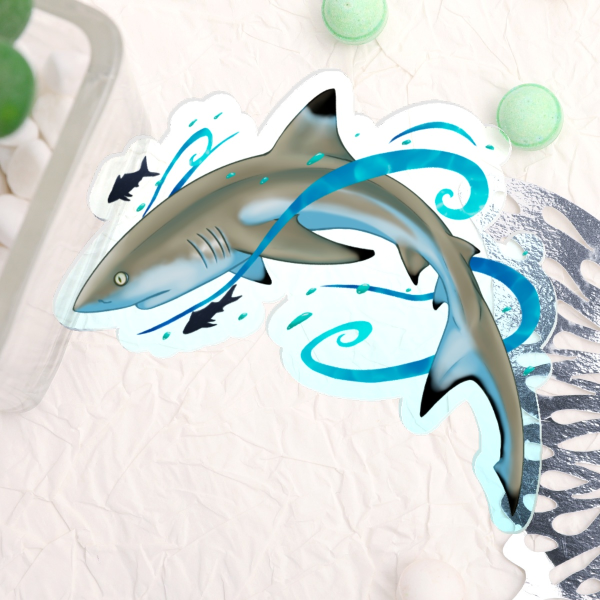 Black tip shark Acrylic Pin
