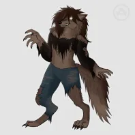 werewolf woman fullbody sticker