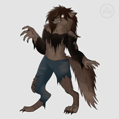 werewolf woman fullbody sticker