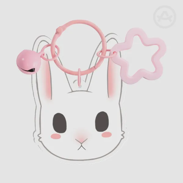 Simple Bunny Rabbit Acrylic Keychain