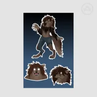 werewolf woman sticker sheet
