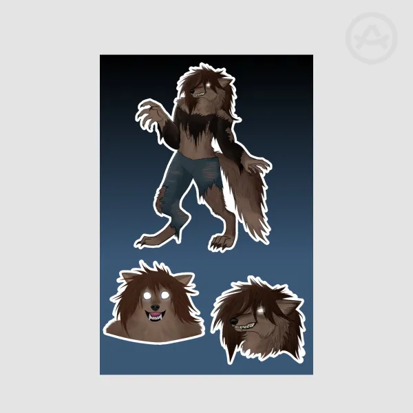 werewolf woman sticker sheet