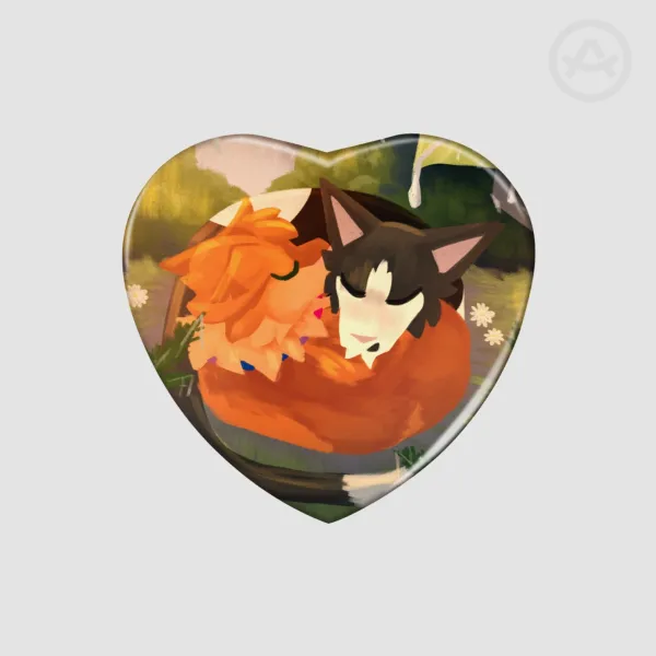 Tallstar and Jake Heart Button badge