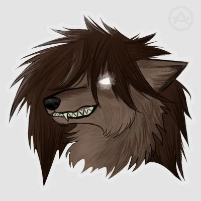 werewolf woman head sticker