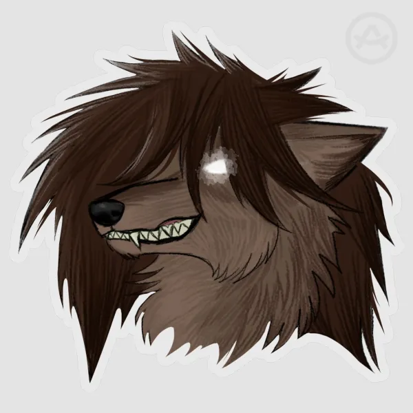 werewolf woman head sticker
