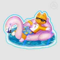 Pineapple Summer Floatie Sticker