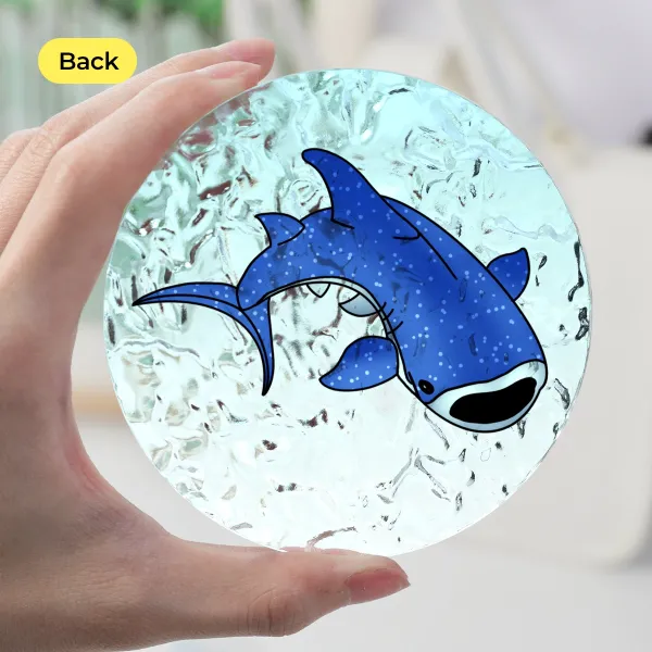 Whale Shark Ripple Acrylic Coaster - 3.93""(100mm), Rotundity