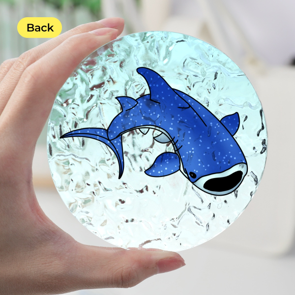 Whale Shark Ripple Acrylic Coaster - 3.93""(100mm), Rotundity