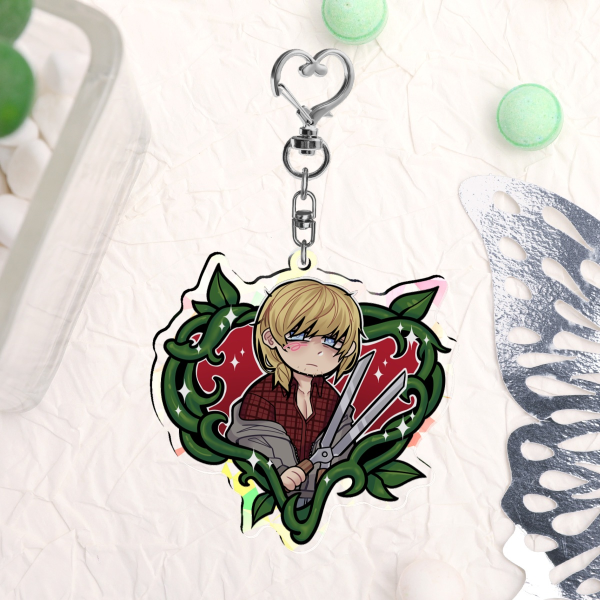 Lawrence Oleander Heart Broken Glass Acrylic Keychain