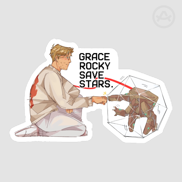 "Grace Rocky save stars" die cut sticker