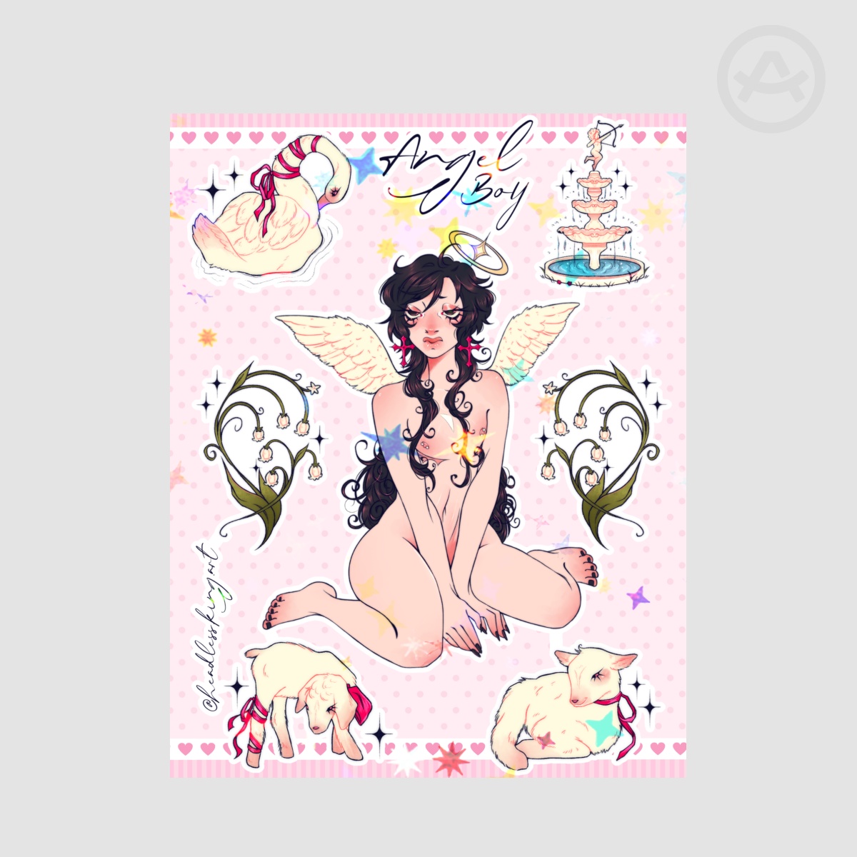 Angel Twink Coated Paper Stickers Sheet