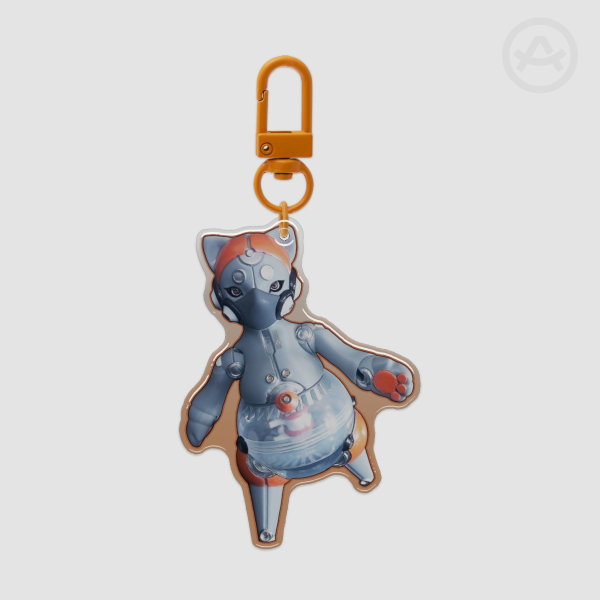 robot kitten keychain