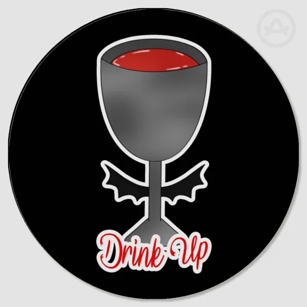 Blood Chalice Round Wood Coaster