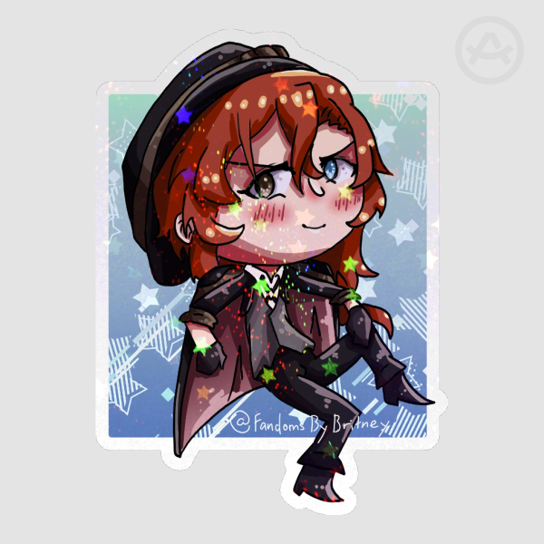 Chibi Chuuya Holo Sand Star Die Cut Stickers | BSD