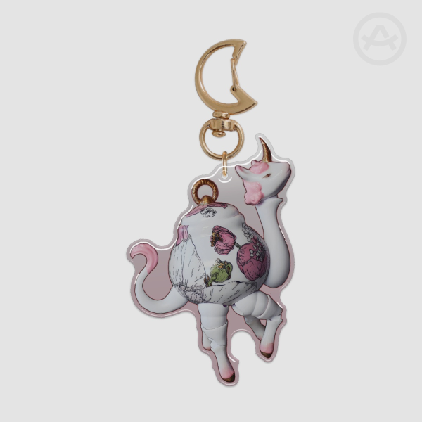 teapot unicorn keychain