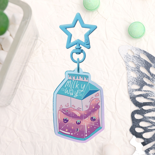 Milkyway Blue Rainbow Acrylic Keychain