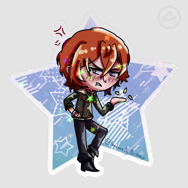 Chibi 15! Chuuya Holo Sand Star Die Cut Stickers | BSD