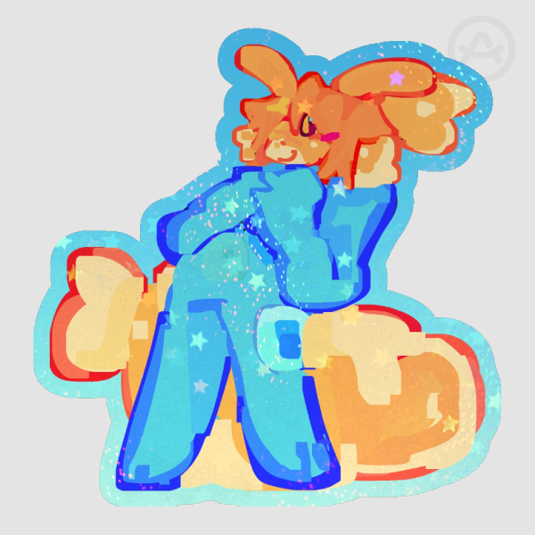 Guppy Regretevator Colored Edge Die Cut Stickers